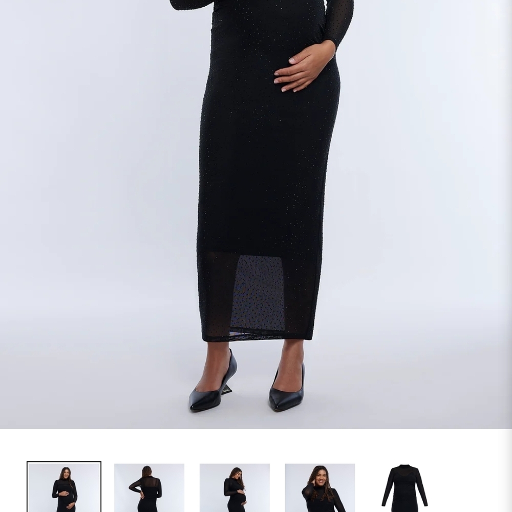 Motherhood Black Mesh Maxi Dress